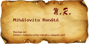 Mihálovits Renátó névjegykártya