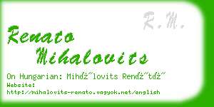 renato mihalovits business card